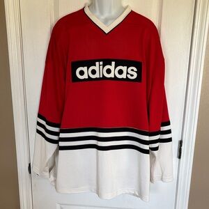 Adidas 90’s Retro Red and White Hockey Jersey
